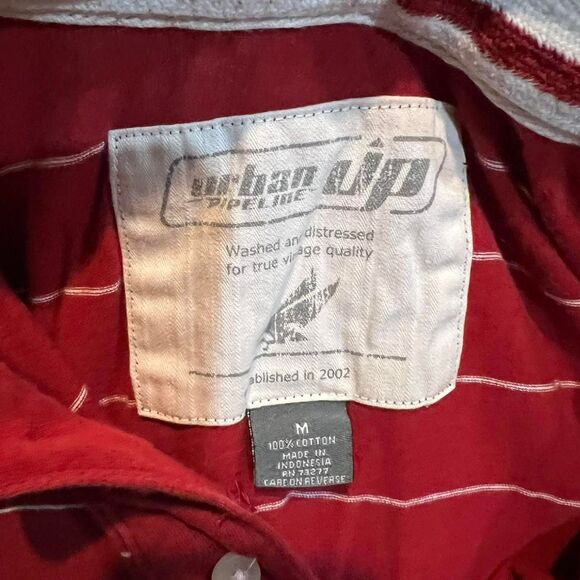 Urban Pipeline Red and White Stripe Polo Shirt, Men's:‎ Medium - Picture 4 of 4